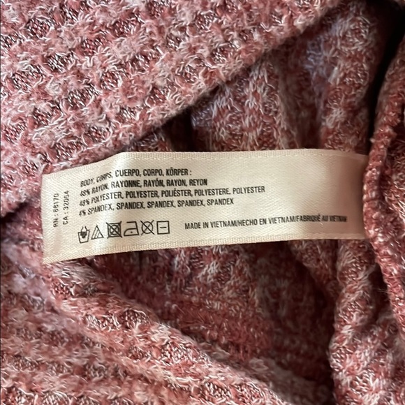 Saturday Sunday by AnthropologiePink Cowl Neck Textured Waffle Knit Sweater - Picture 5 of 7